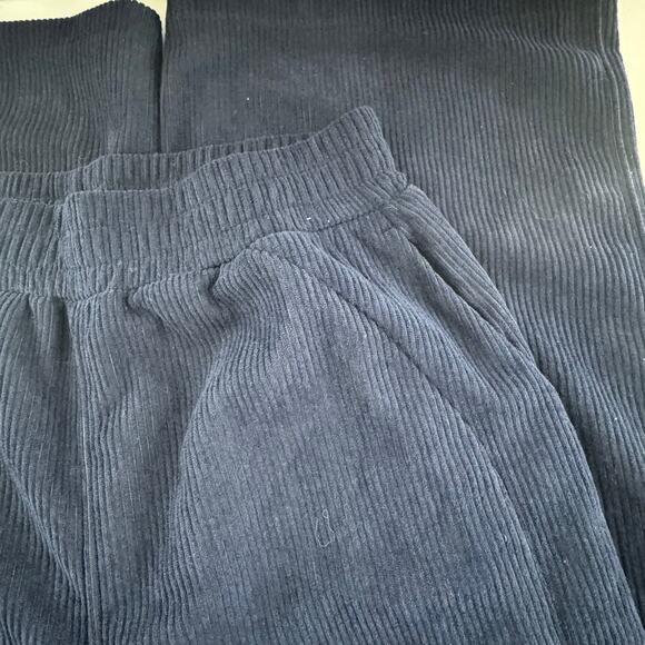 Halara Blue  High Waisted Corduroy Wide Leg Casual Pants Women's Medium NEW - Picture 2 of 9